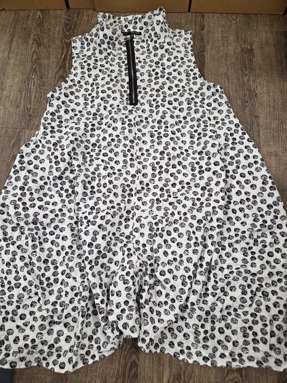 KOZAN Made in Turkey Black White Sleeveless Dress Size Large